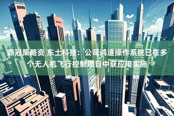 鼎冠策略资 东土科技：公司鸿道操作系统已在多个无人机飞行控制项目中获应用实施